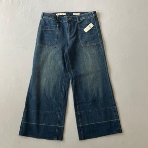 Women’s Anthropologie Pilcro and the Letterpress Wide Leg Crop Jeans New 31 NWT